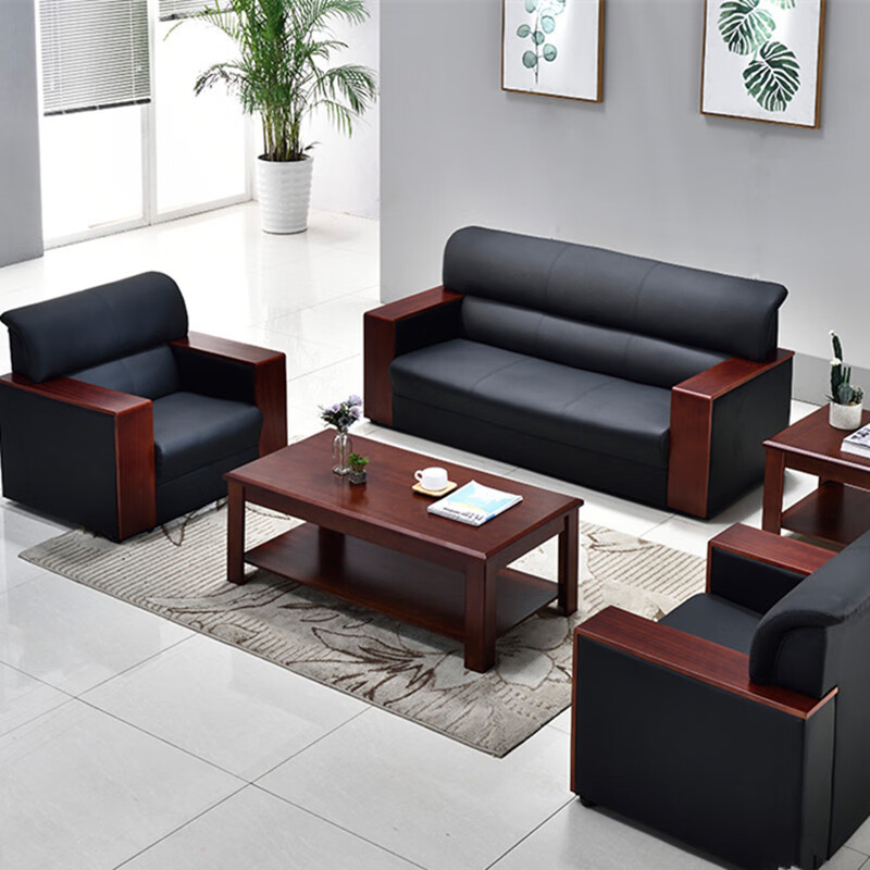 巴洛卡 皮布沙发 办公沙发西皮沙发商务接待沙发西皮单人位沙发XSFXP-6高清大图