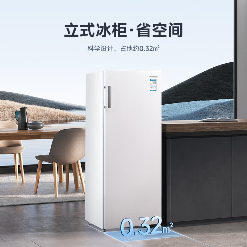 松下panasonic立式冷冻冰柜167升家用小型单门单冷冻冰箱风冷无霜一级