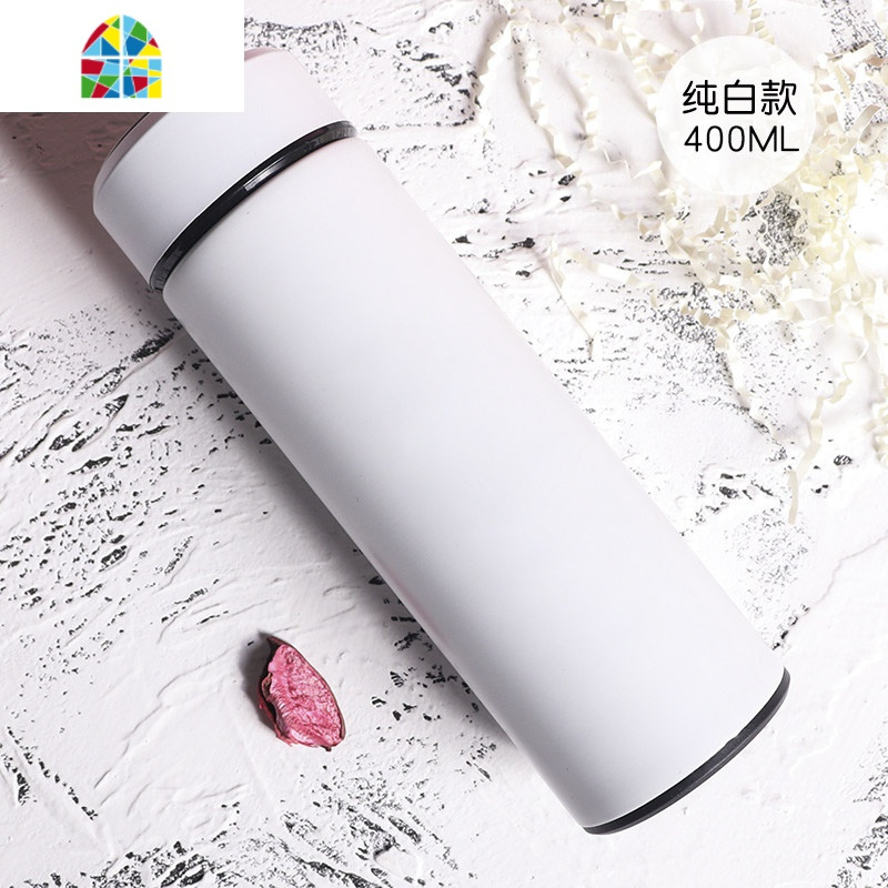 CICG个性潮流便携磨砂智能保温杯男士泡茶随手水杯304不锈钢杯子 FENGHOU CICG字母款+红色绒杯袋