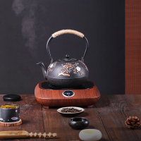 荣事达电陶炉煮茶器煮茶炉家用泡茶小电磁炉光波炉迷你蒸汽黑茶壶 深棕色