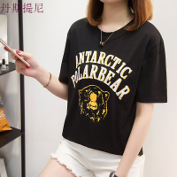 ulzzang短袖T恤女夏装2018新款宽松印花韩版ins超火的上衣打底衫