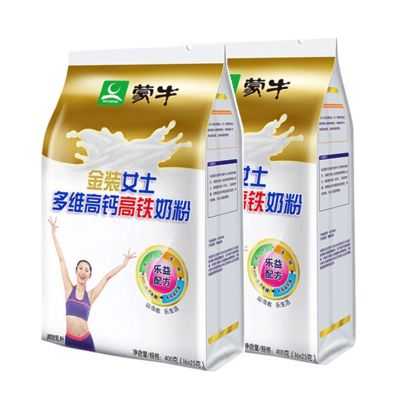 蒙牛金袋女士400g*2 蒙牛金装多维高钙高铁女士奶粉400g袋装成人营养补钙代餐粉
