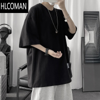 HLCOMAN半袖短袖T恤男韩版胖子宽松加肥加大码港风300斤夏装