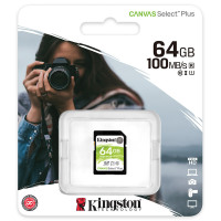 金士顿(Kingston)64GB 读速100MB/s U1 V10 内存卡 SD存储卡高速升级版 支持4K 高品质拍摄