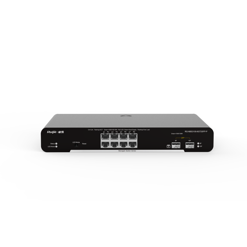 锐捷RG-NBS3100-8GT2SFP-P 8口千兆交换机