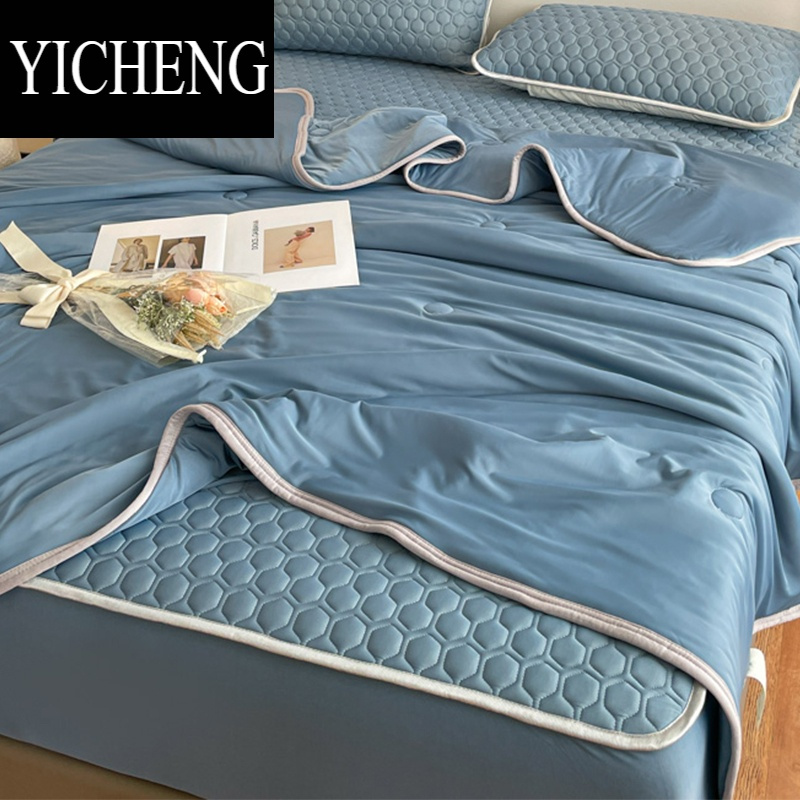 YICHENG床笠款乳胶凉席夏凉被四件套夏季冰丝席床套空调被子三件套可水洗
