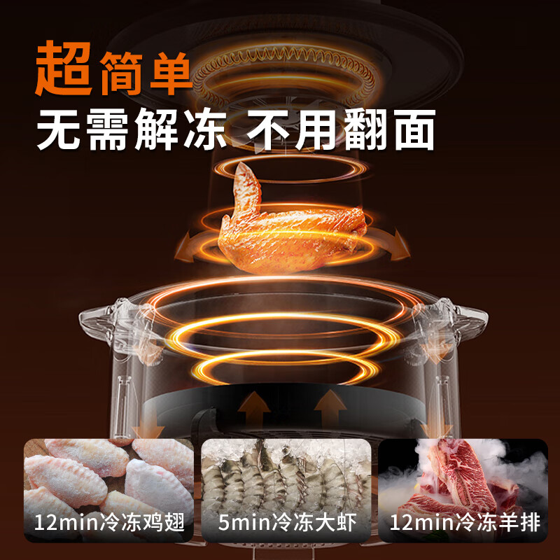 九阳(Joyoung)速嫩烤空气炸锅不用翻面可视大容量5.5L智能无油嫩炸烤箱薯条机KL55-V1Fast高清大图