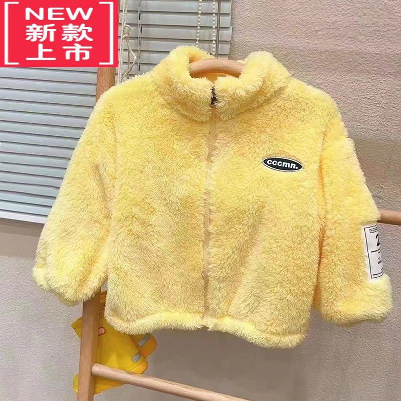可莉允宝宝毛毛棉服 2022冬装新款男童女童童装儿童加绒加厚外套wt-b128图片