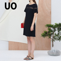 UO简约时尚镂空连衣裙女拼接修身裙