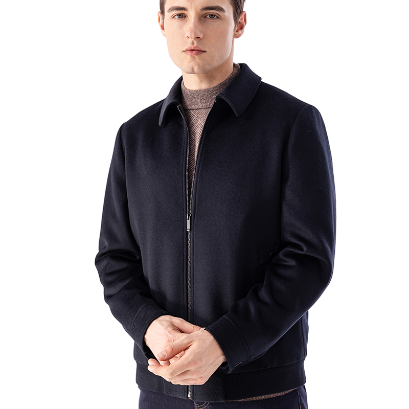 鳄鱼恤crocodile秋冬新品外套男士商务休闲翻领纯色羊毛夹克顺丰发货