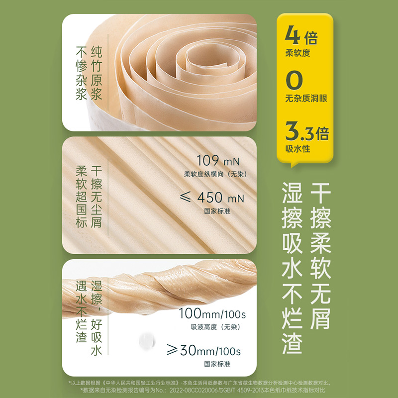 无芯卷纸本色原竹浆纸巾厕所厕纸卫生纸家用卷筒纸整箱实惠装40卷高清大图
