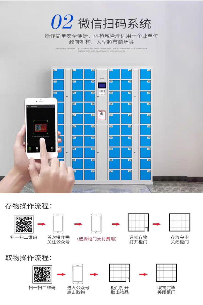 渝瑞坤 电子存包柜 1200*400*1800mm/个高清大图