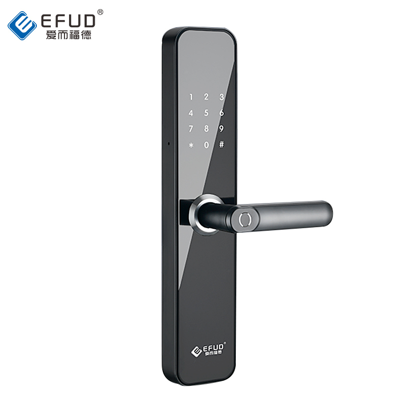 爱而福德(EFUD)E86智能门锁指纹锁密码锁家用全自动智能门锁指纹锁密码锁防盗门锁电子锁感应卡识别宝石黑