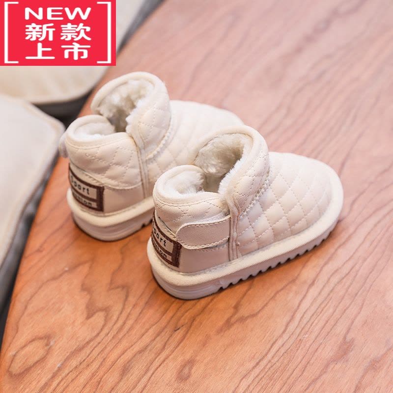 可莉允宝宝雪地靴加绒防水靴子小童冬季鞋子小棉鞋儿童防滑女童雪地棉q2图片