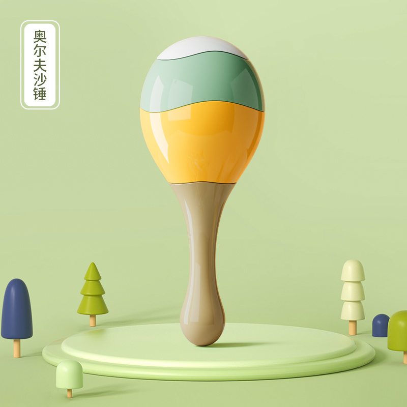 婴儿玩具0-1岁早教益智宝宝手摇铃抓握训练沙锤可啃咬拨浪鼓 沙锤