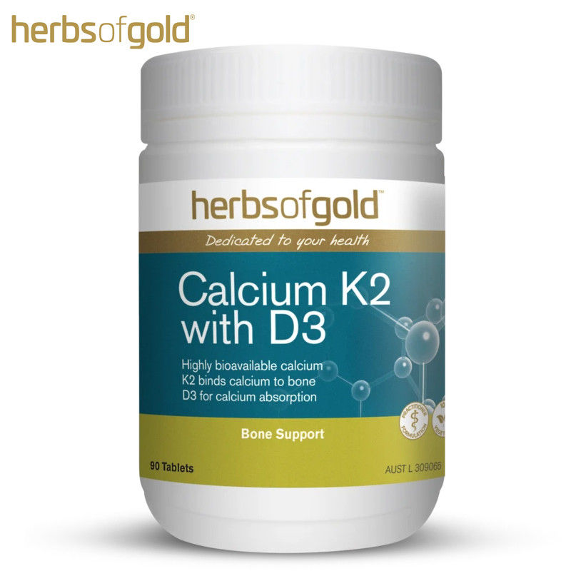 澳洲Herbsofgold和丽康高含量海藻钙+K2+D3-90粒中老年保健孕妇补钙