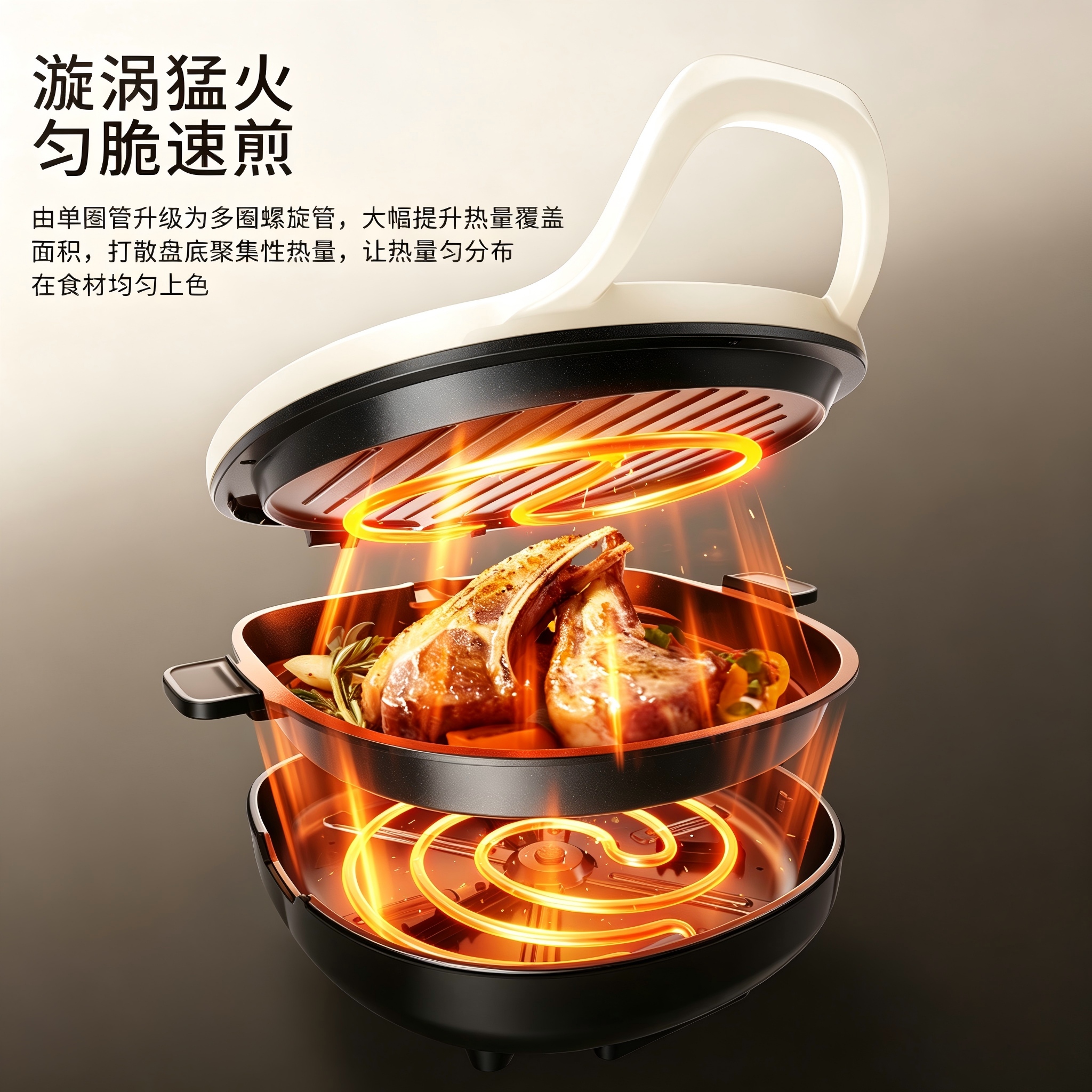 九阳(Joyoung)JK30-GK732家用智能定时煎烤盘双面加热不沾涂层铸铝烤盘24-30cm可拆卸易清洗高清大图