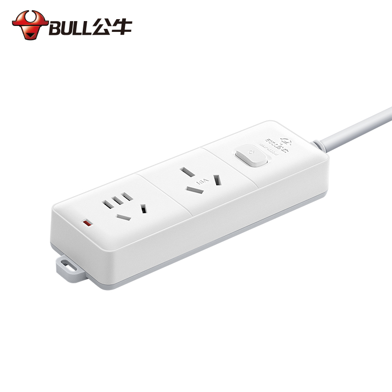 公牛(bull)GN-S102D全长5米2位总控大功率16A插座/空调插座/插线板/插排/排插/接线板白色