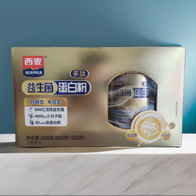 西麦(SEAMILD)多肽益生菌蛋白粉礼盒装800g(600g+200g) 1盒高清大图