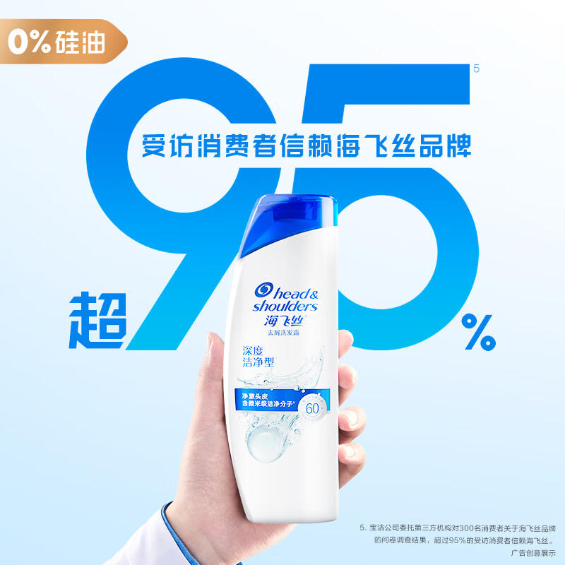 海飞丝洗发水深层洁净200ml洗发露(持久去屑清爽滋养洗头膏)新老包装随机发货高清大图