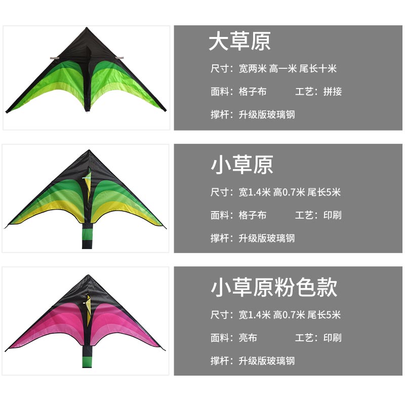 潍坊风筝原线型成人风筝微风易飞儿童初学者风筝新款创意 三维工匠 大草原(20CM线盘+300米线)高清大图