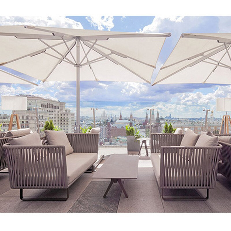 金菲罗格户外藤沙发庭院露台阳台休闲藤椅沙发卡座藤沙发 单人沙发(藤编+铝架)高清大图