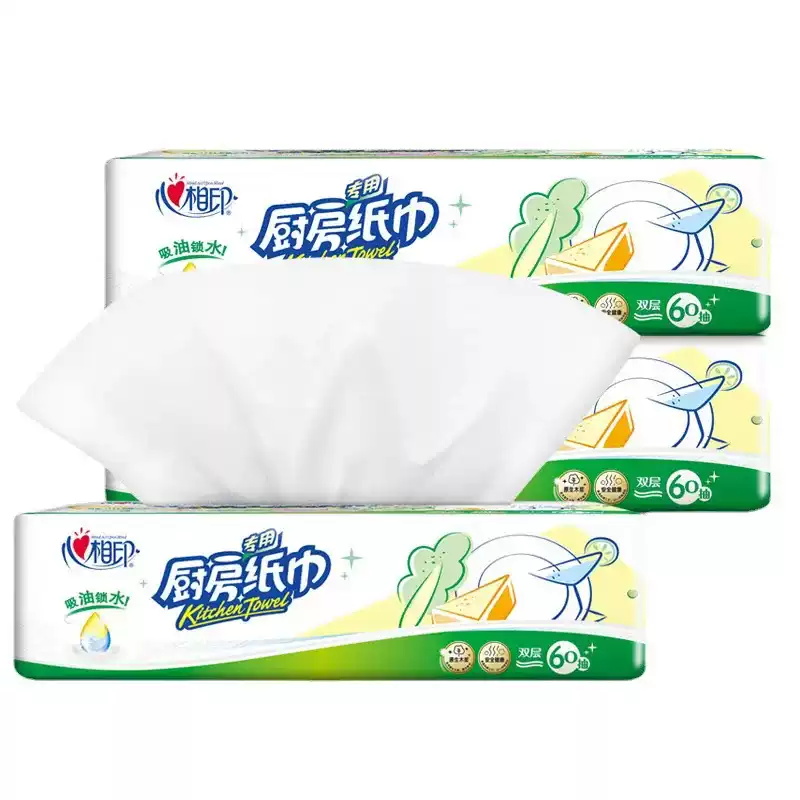 心相印厨房用纸超韧三层加厚180抽抽纸厨房湿手也能轻松抽取大包装家用高清大图