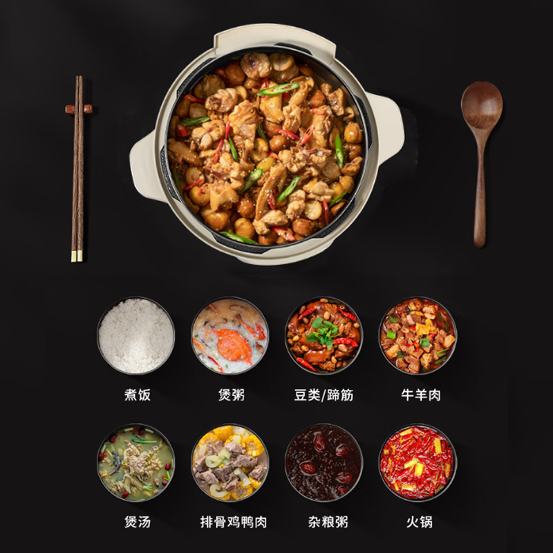 小画仙 家用大容量多功能定时预约高压压力锅 5L LYLG-5036E高清大图