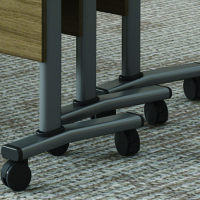 DXBG折叠培训桌简约双人桌子带轮双层会议桌长1800mm宽500mm高750mm[工厂现做 7天内发货]