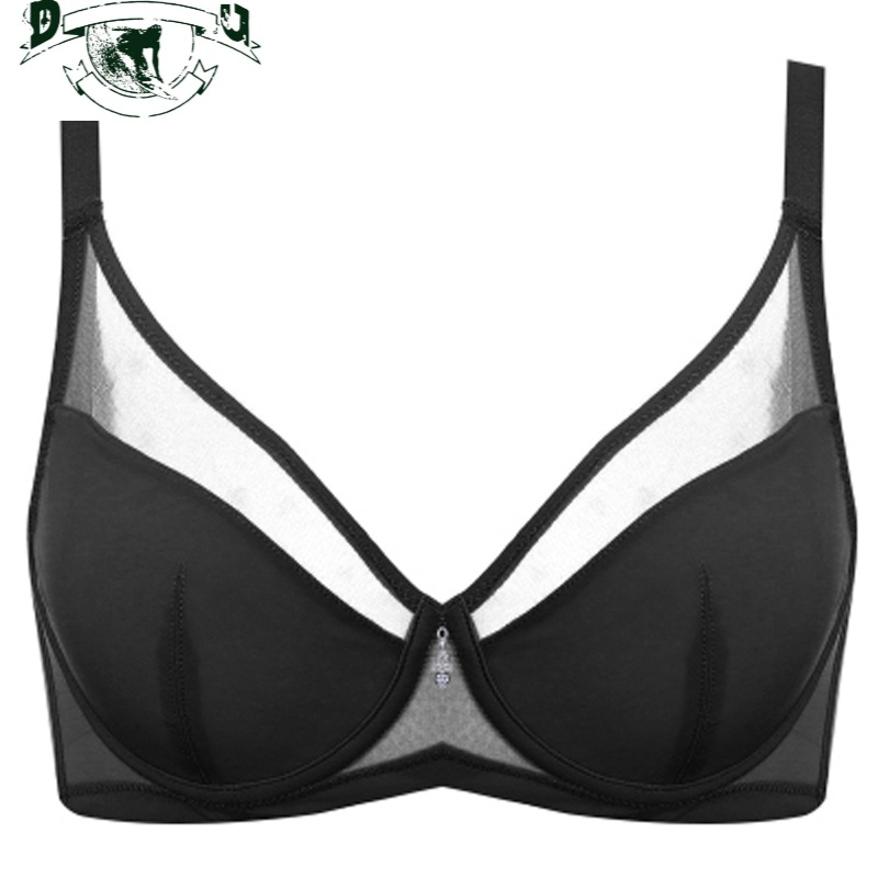 hlcoman大码超薄内衣女大胸显小变小显瘦光面文胸薄款胖mm全罩杯胖