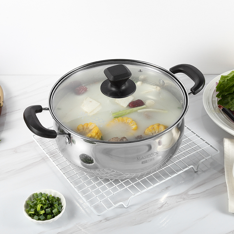 美厨(maxcook)304不锈钢汤锅 22cm 汤煲加厚复合底 燃气炉电磁炉通用YC-22
