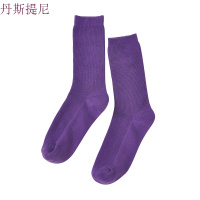 袜子女薄款堆堆袜中筒纯棉夏季韩版学院风韩国春秋百搭紫色潮长袜