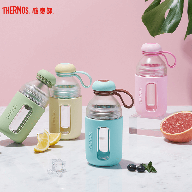 膳魔师（Thermos）塑料杯tcseB.Duck联名款元气水果奶昔榨汁杯摇摇杯男女学生随手杯430ML手提高清大图