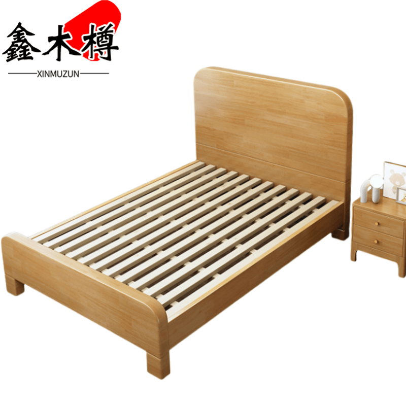 鑫木樽床+床头柜1000mm套高清大图