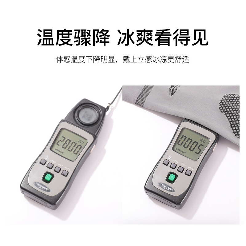 东纺拾光 DF2025 男款冰丝透气防晒袖套无指款白色 1双/包高清大图