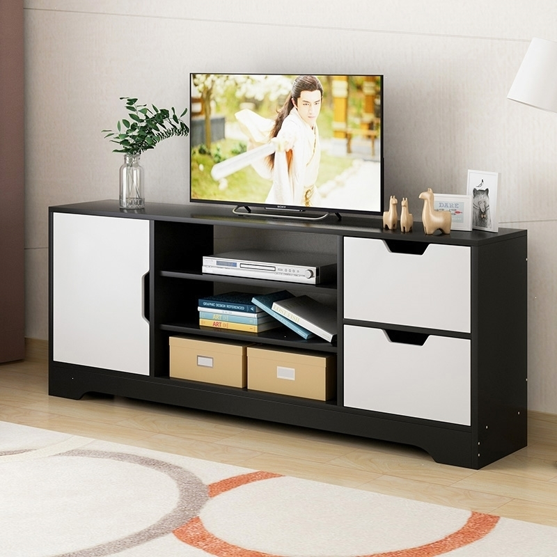 电视柜简约现代小户型电视机柜地柜组装简易客厅储物柜子一门无抽白框