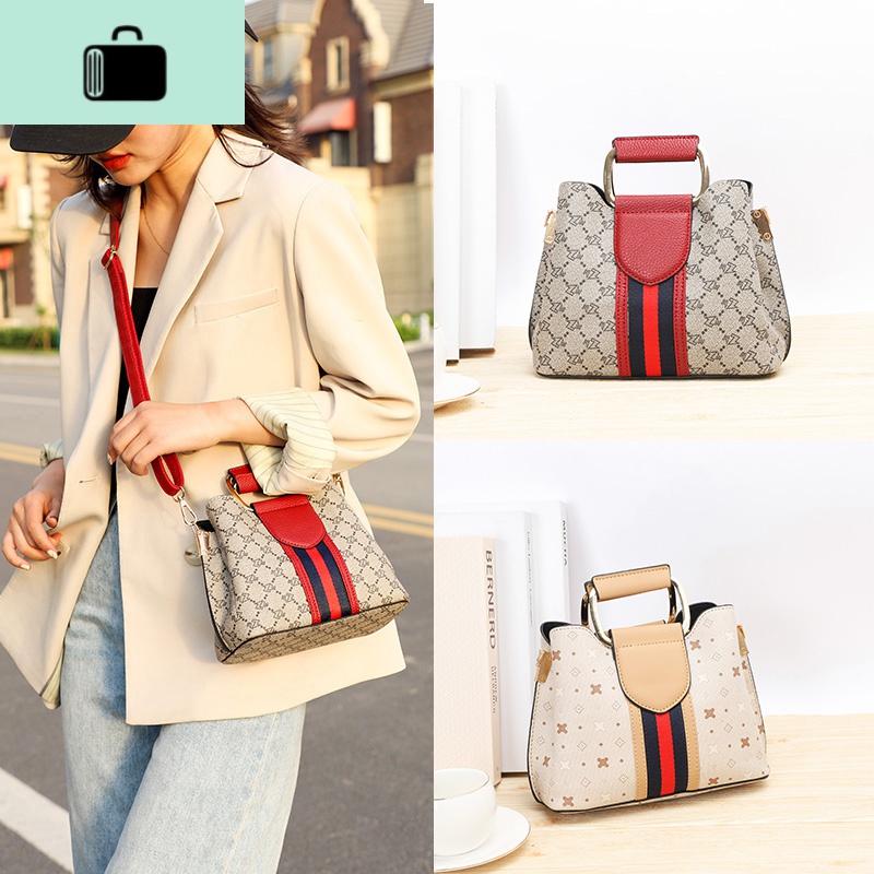 夏季水桶包2020新款潮ins时尚百搭斜挎包大容量印花手提包包女士NEWLAKE高清大图