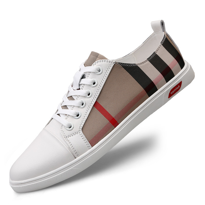 姿佳奥伦男鞋秋季透气板鞋男休闲小白鞋男真皮百搭平底时尚休闲皮鞋