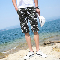 2018夏款男式休闲裤五分短裤潮迷彩直筒青年帅气夏天薄款男装裤子