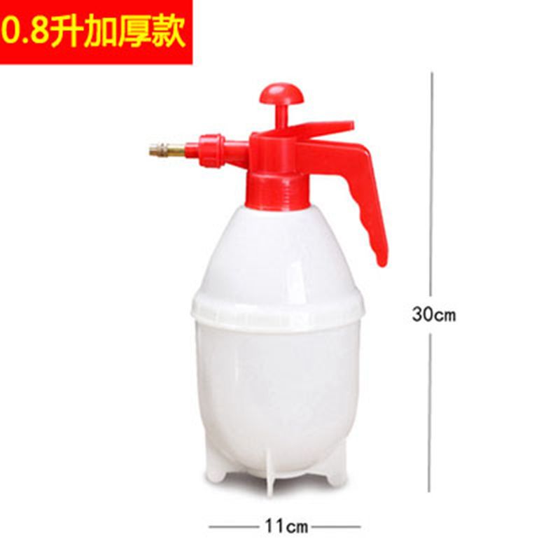气压式浇花喷壶浇水花洒水壶园艺喷雾器家用喷水壶消毒喷壶高压 0.8升白壶(加厚)