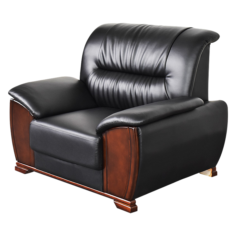 臻远 ZY5110353 办公沙发办公室简约会客商务沙发 牛皮单人位