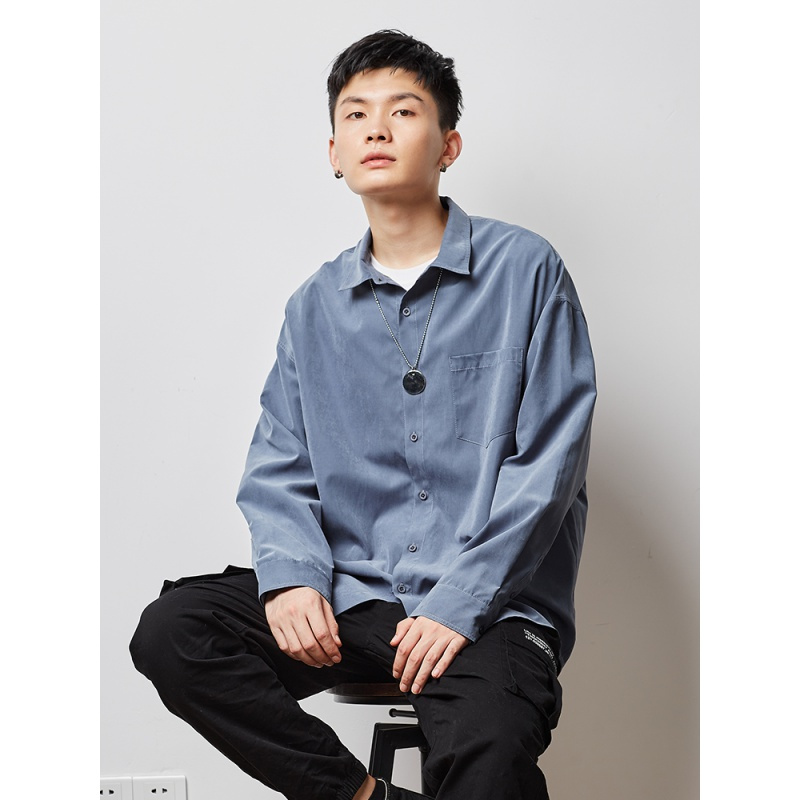 唐狮白色衬衫男长袖秋冬季加绒加厚保暖打底衬衣韩版休闲帅气寸衫