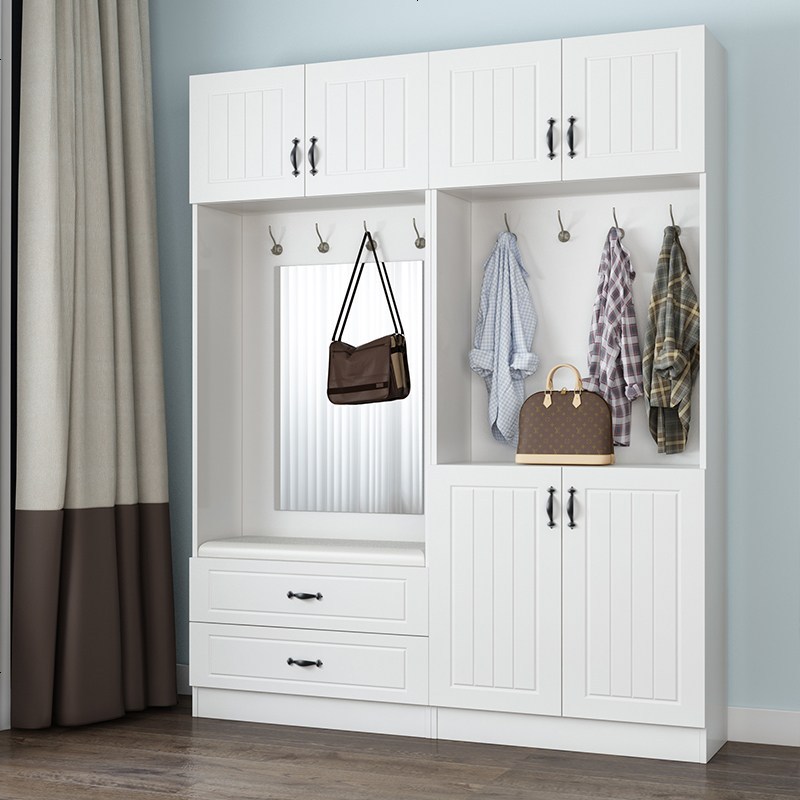 鞋柜家用厅柜大容量储物柜子多功能进口玄关柜一体欧式挂衣柜