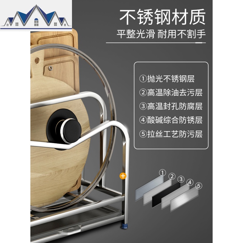 不锈钢切菜板砧板架子厨房置物架案板架菜墩刀板架放锅盖架收纳架 三维工匠高清大图