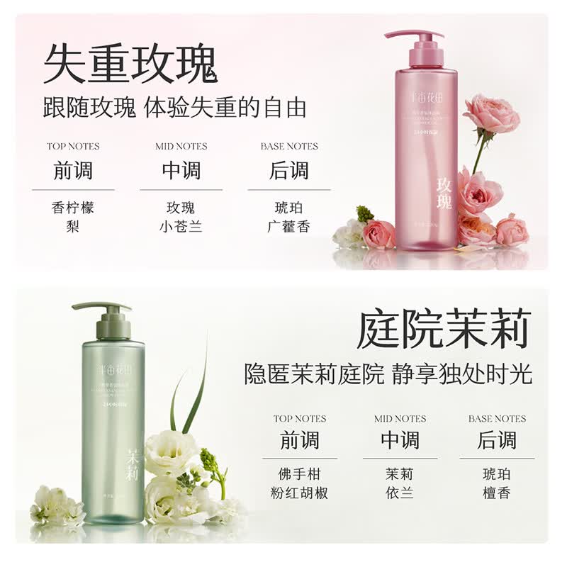 半亩花田植萃香氛沐浴露(失重玫瑰)520g高清大图