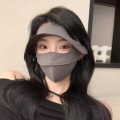 夏季防晒面罩帽子一体护颈女全脸冰丝脸基尼脖子开车防紫外线口罩3759Z 深空灰【黑胶大帽檐UPF50+】