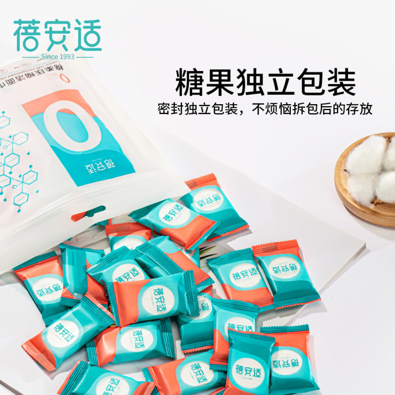 蓓安适毛巾一次性洗脸巾便携式糖果洁面巾压缩洗脸巾颗粒方巾 加大加厚款棉柔压缩毛巾1袋(20粒装)*3高清大图