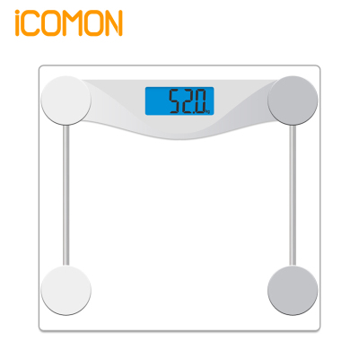 沃莱(ICOMON)BG530L银色人体秤电子秤体重秤称重好帮手 钢化玻璃面板 支持液晶显示夜间读数清晰150kg