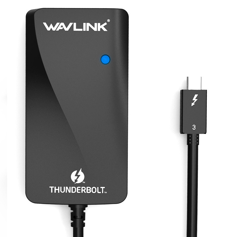 睿因(Wavlink)WS-UTA01D 雷电3转双DP转换器4K/5k分屏器高清扩屏thunderbolt3接口扩展坞