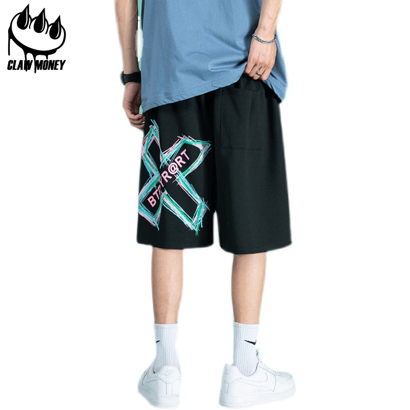 Claw money 2022夏季冰丝感休闲短裤宽松男运动篮球潮流五分裤
